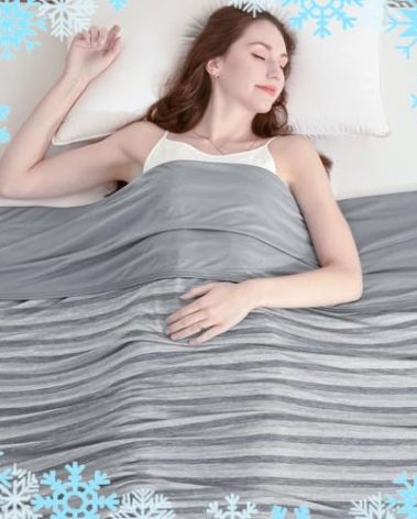 Ailemei Direct Cooling Throw Blanket for Hot Sleepers,Double Sided Cold Effect, Lightweight Breathable Summer Bed Blanket for Couch, Transfer Heat to Keep Body Cool Night Sweats,50"x70"