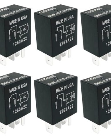6-Pack G8HE-1C7T-R1-DC12 Relays 12VDC 40A 5-Pin SPDT High-Current Automotive Relay - Compatible with Select Jeep Vehicles - Fixes Cooling Fan, HVAC & Electrical Failures
