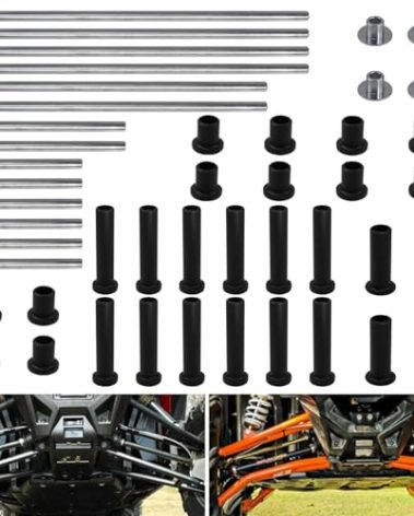 RYANSTAR RACING Heavy Duty HDPE A-Arm Bushing Kit Compatible with 2008-2014 Polaris RZR 800, 800 S, 800 4 - Complete Front & Rear Control Arm Suspension Bushings Set