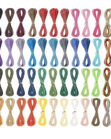 46 Colors 460m1mm Waxed Polyester Cord Bracelet Cord Wax Coated Thread for Jewelry Making Waxed String for Bracelet Making 10m for Each Color