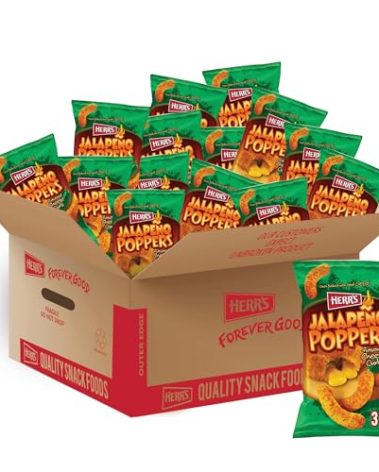 Herr's Jalapeño Poppers Flavored Cheese Curls - Great for Bold Flavor Fans - 3 Ounce (Pack of 20)