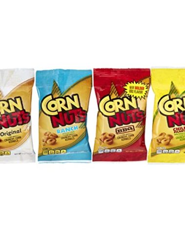 CORN NUTS Variety Pack, Crunchy Corn Kernels, Snack Box, Individual Packs, Snacks For Adults, Original, Ranch, BBQ, Chile Picante con Limon, 1oz. (Pack of 12)