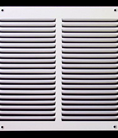 HVAC Premium 12'' x 10'' [Duct Opening] Flat Stamped Steel Return Air Grille - Sidewall and Ceiling - HVAC Vent Duct Cover - White [Outer Dimensions: 13.75''w X 11.75''h]