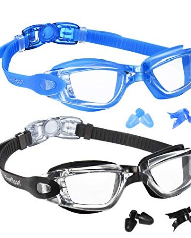 EverSport Swim Goggles, Swimming Glasses for Adult Men Women Youth Kids Child, Anti-Fog, UV Protection, Blue&Black
