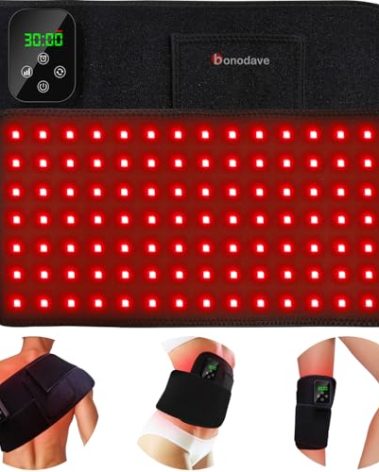 Red Light Therapy, Cordless Infrared Therapy Pad for Back Knee Leg Pain Relief, Portable 660nm 850nm Wireless Red Infrared Light Therapy Wrap Belt with Rechargeable Controller Gift for Women Men