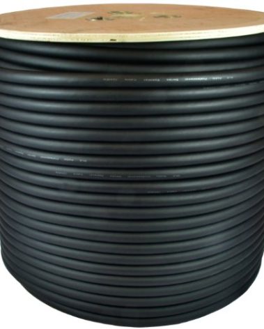GLS Audio 500 feet Bulk Professional Speaker Cable 12AWG Black - Patch Cord 12 Gauge Wire - Pro 500' Spool Roll 12G 2 Conductor Bulk - Speaker Wire