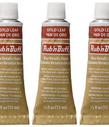 Rub 'n Buff The Original Wax Metallic Finish Gold Leaf [Pack of 3 ]
