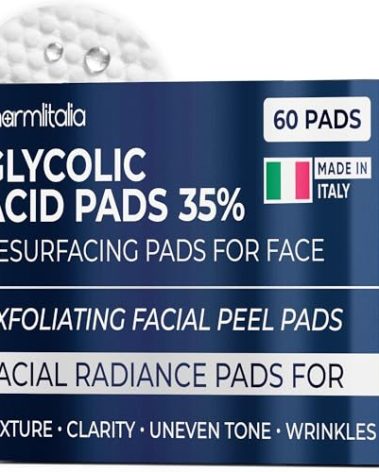 Glycolic Acid Pads - Resurfacing Pads for Face 35% - Exfoliating Peel Pad for Body and Dark Spots - Fine Lines and Wrinkles - 60 Count