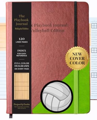 The Playbook Journal – Volleyball Notebook Coaching Book and Rotation Tracker, Volleyball Coaching Supplies and Essentials for Men & Women & Players, Coach Gifts