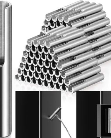 Yaocom 100 Pack 316 Stainless Steel 1/8" Invisible Cable Railing Kit Invisible Terminal Toggle Anchor Angle Stainless Steel Adjustable Cable Railing for Metal Railing Corner Post and Wall Post