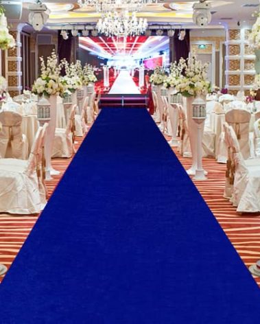 FUHSY Royal Blue Velvet Aisle Runner - 4x15FT Luxury Wedding Carpet for Indoor/Outdoor Ceremony & Party