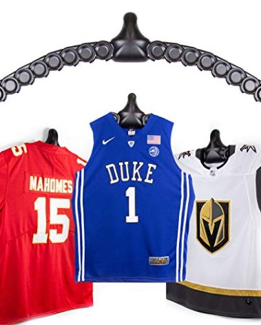 JerseyGenius Adjustable Jersey Display | Shapes to Fit Any Sports Jersey | Jersey Hanger for Wall Display | Sports Display (Single)