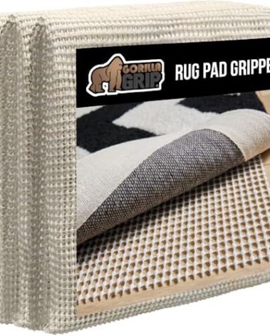 GORILLA GRIP Strong Rug Pad Gripper, 6 FT Round, US Designed, Grips Keep Area Rugs Safe and in Place, Slip and Skid Resistant Pads for Hard Floors, Under Carpet Mat Cushion and Hardwood Protection