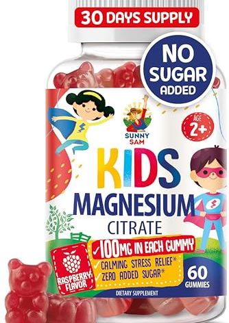 Magnesium Gummies for Kids & Adults - 100mg - Calm Magnesium Chews - Magnesium Citrate Chewable Supplement for Mood & Muscle Support - 60 Gummies