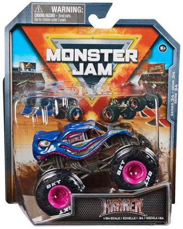 Monster Jam, Official Kraken Monster Truck, Die-Cast Vehicle, 1:64 Scale, Kids Toys for Boys Ages 3 and up