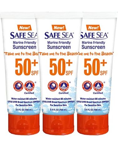 Safe Sea Anti-Jellyfish Sting Protective Lotion - Sunscreen - Sunblock - Sea Lice - Jelly Fish - 50SPF Adults (Tube 3.4 oz 3 pack)