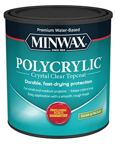 Minwax 611114444 Polycrylic Protective Wood Finish, Clear Ultra Flat, 1 Quart