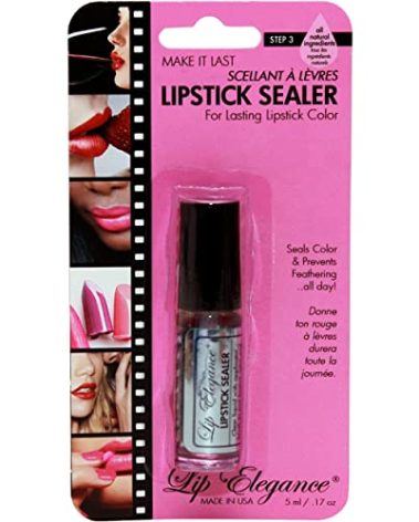 Lip Elegance Lipstick Sealer - Long Lasting Lipstick Sealer with Brush Applicator - Waterproof, Smudge Proof, Oilproof - All Day Liplock Effect 0.17 Fl Oz