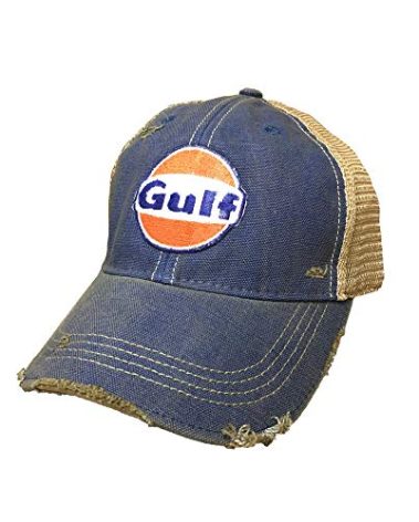 Gulf Distressed Vintage Adjustable Snapback Hat (Vintage Blue)