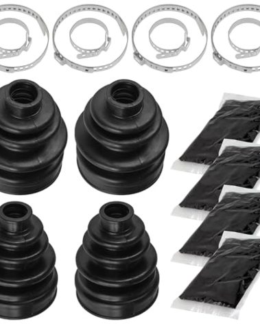 Caltric 2 Rear Axle Inner Outer CV Boot Kit Compatible with Yamaha Grizzly 660 YFM660F 4X4 2002-2008
