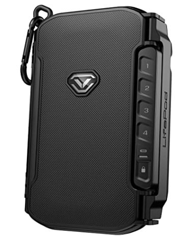 VAULTEK LifePod X Micro Weatherproof Electronic Lockbox Secure Travel Case Rugged Mini Portable Case with Backlit Keypad (Covert Black)