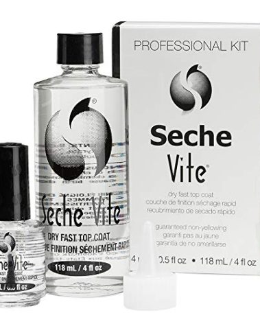 Seche Vite Professional Refill Kit, High-Gloss Clear Top Coat for Natural Nails, Artificial Gels Fiberglass Acrylic Extensions, Quick-Dry Long-Lasting Shine, 1 Kit