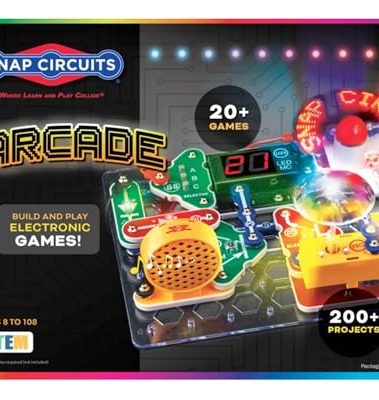Snap Circuits “Arcade”, Electronics Exploration Kit, Stem Activities for Ages 8+, Full Color Project Manual (SCA-200)