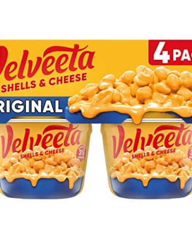 Velveeta Shells & Cheese Original Microwaveable Shell Pasta & Cheese Sauce, 4 ct Pack, 2.39 oz Cups
