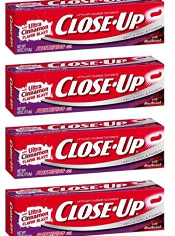 Close-Up Fluoride Toothpaste, Freshening Red Gel 4 oz (Pack of 4)