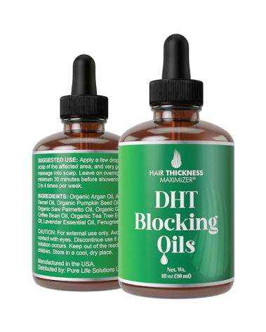 DHT Blocker for Women, Men – Strengthens & Hydrates Thinning, Dry Hair for a Healthier-Looking Scalp – Vegan & Unscented 1oz Serum