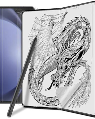 DIACUBE [3+3] for Samsung Galaxy Z Fold 5, Paperfeel Anti-Glare Matte Screen Protector, 3 Pack Inside Paperfeel Film + 3 Pack Front Anti-Glare Matte Film, Anti-Fingerprint, Self-Healing, Bubble Free Easy Installation with Alignment Applicator