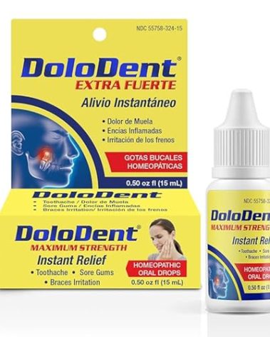 DOLODENT Tooth Pain Relief for Adults – 15 ml Tooth Ache Drops – Natural Oral Pain Relief for Toothaches, Sore Gums and Braces Irritation – Easy to Apply - Anti-Inflammatory Dental Drops