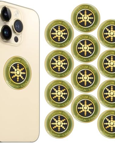 12 Pcs Blocker for Cell Phone Protection Stickers Neutralizers for Smart Phones/Tablets/Laptops/Computer/WiFi/Priner/TV Electronic Devices Golden