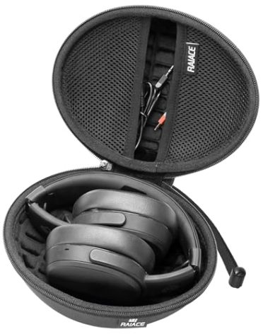 Hard Travel Carrying Case Compatible with Skullcandy Crusher Over-Ear Headphones. (Case Only, Not Include The Device)-Black(Black Lining)
