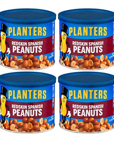 Planters Redskin Spanish Peanuts with Sea Salt 12.5oz Can (Pack of 4)