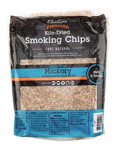 Camerons All Natural Extra Fine Hickory BBQ Wood Chips - 260 Cu. In. Bag, Approx 2 Pounds- Kiln Dried Sawdust Shavings for Cocktail Smoking Guns, Smokers, Smoke Boxes - Barbecue Grilling Gifts for Men