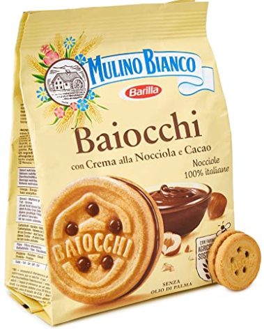 Mulino Bianco:"i Baiocchi" Cookies with cream hazelnut and cocoa - 9.17 Oz (260g) [ Italian Import ]