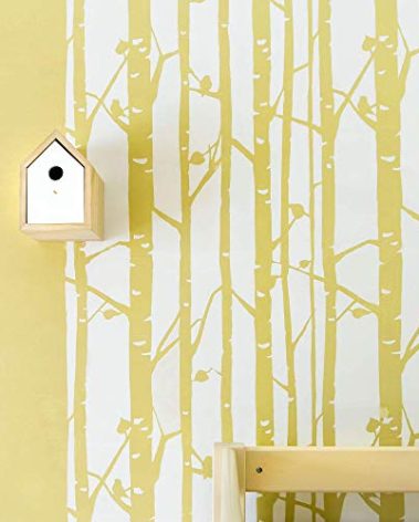 STENCILIT® Birch Forest Wall Stencil - XL Stencil 24x37 in, Tree Wall Stencils for Painting Large Pattern, Modern Large Wall Stencils Boho