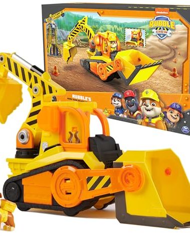 Rubble & Crew, Bark Yard Deluxe Bulldozer Construction Truck Toy with Lights, Sounds & Rubble Action Figure, Kids Toys for Boys & Girls Ages 3+