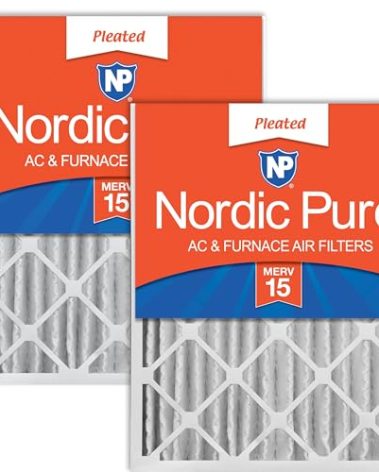 Nordic Pure 20x25x4 (19_1/2 x 24_1/2 x 3_5/8) Pleated MERV 15 Air Filters 2 Pack