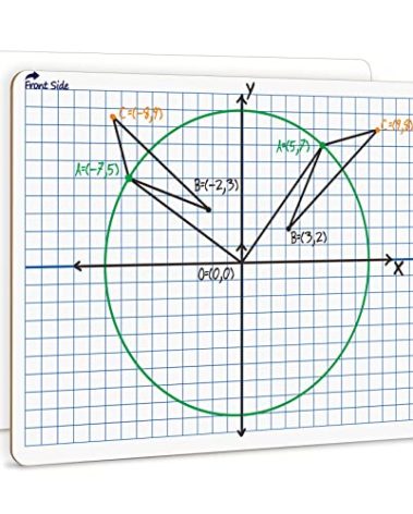 Scribbledo Dry Erase XY Axis Graph Lap Boards 9” X 12” for Student and Classroom Use Math White Board Double Sided White Board