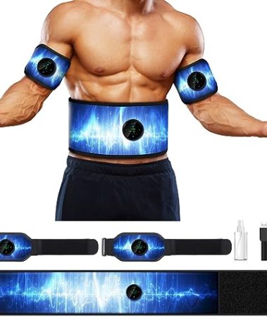 Smiofo ABS Stimulator, Muscle Machine Workout Equipment, Ab Toning Belt Muscle Toner Fitness Training for Abdomen/Arm/Leg, Ab Trainer for Home Body Shape
