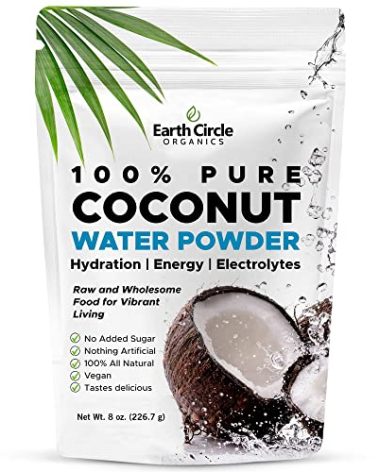 Earth Circle Organics Pure Coconut Water Powder | Coconut Electrolyte Powder for Energy and Hydration Supplement | No Additives | Unsweetened | Vegan | Keto | Gluten Free - 8oz (Pack of 1)