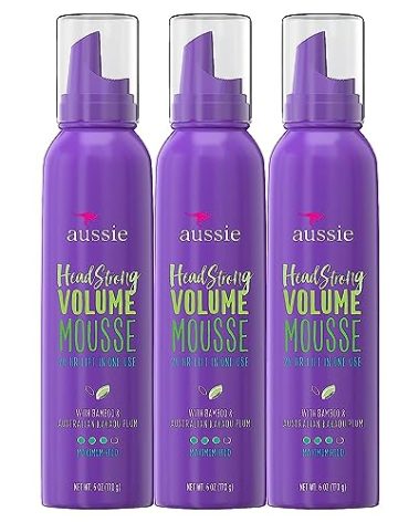 Aussie Mousse, with Bamboo & Kakadu Plum, Instant Volume, For Fine Hair, 6 Fl Oz (Pack of 3), Packaging May Vary