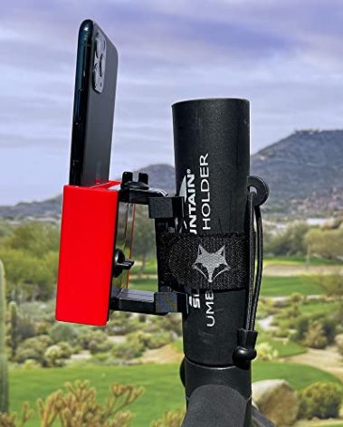 Desert Fox Golf Push Cart Adaptor – Converts Phone Caddy for Walking Golfers – One-Click Mount Golf Cart Accessory for Push Carts with Vertical Umbrella Holder