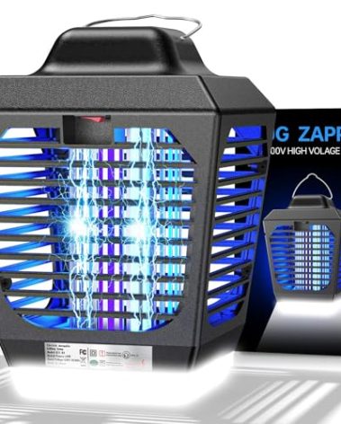 Bug Zapper Outdoor, Mosquito Zapper with LED Light, Fly Zapper Outdoor Indoor, Insect Zapper Electric Fly Traps, Plug in Mosquito Killer for Patio Yard