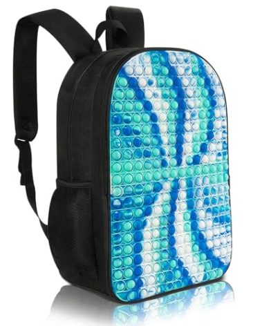 CNRYRIO Kids Backpack Pop it Fidget Toys Backpack School Book Bag for 4-12 Year Old Boys and Girls Back to School Dual Compartments with Adjustable Straps Kids Holiday Gift Large 17"