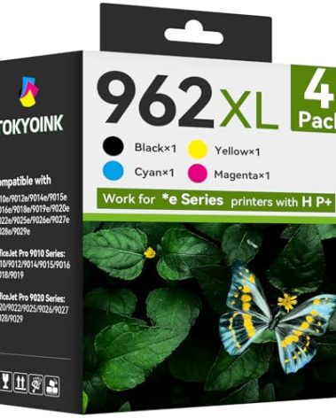 962XL Ink Cartridges Combo Pack Compatible Replacement for HP hp962 962 XL Ink Cartridges Works with OfficeJet Pro 9010e 9012e 9014e 9015e 9018e 9020e 9022e 9025e 9028e (962XL-4P, BK/C/M/Y)