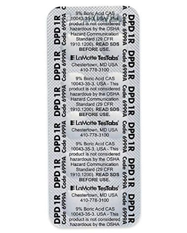 LaMotte 6999A Visual Grade TesTabs, Chlorine DPD #1 RAPID, 100 ct.