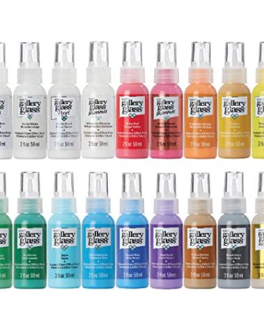 Gallery Glass Window Acrylic Craft Paint Set Formulated to be Non-Toxic, Perfect for Beginners and Artists, Eighteen Bottles, 2 Ounce, Assorted Colors 1